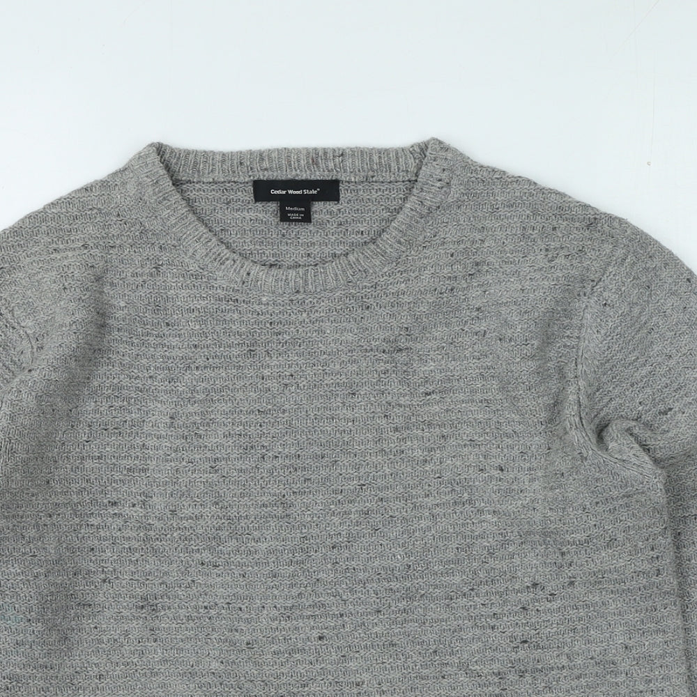 Primark Mens Grey Round Neck Acrylic Pullover Jumper Size M