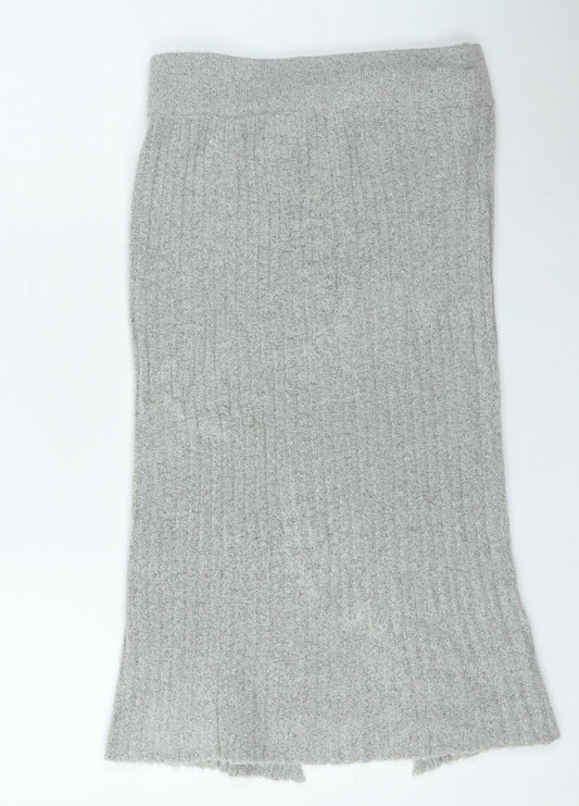 Brave Soul Womens Grey Acrylic A-Line Skirt Size M
