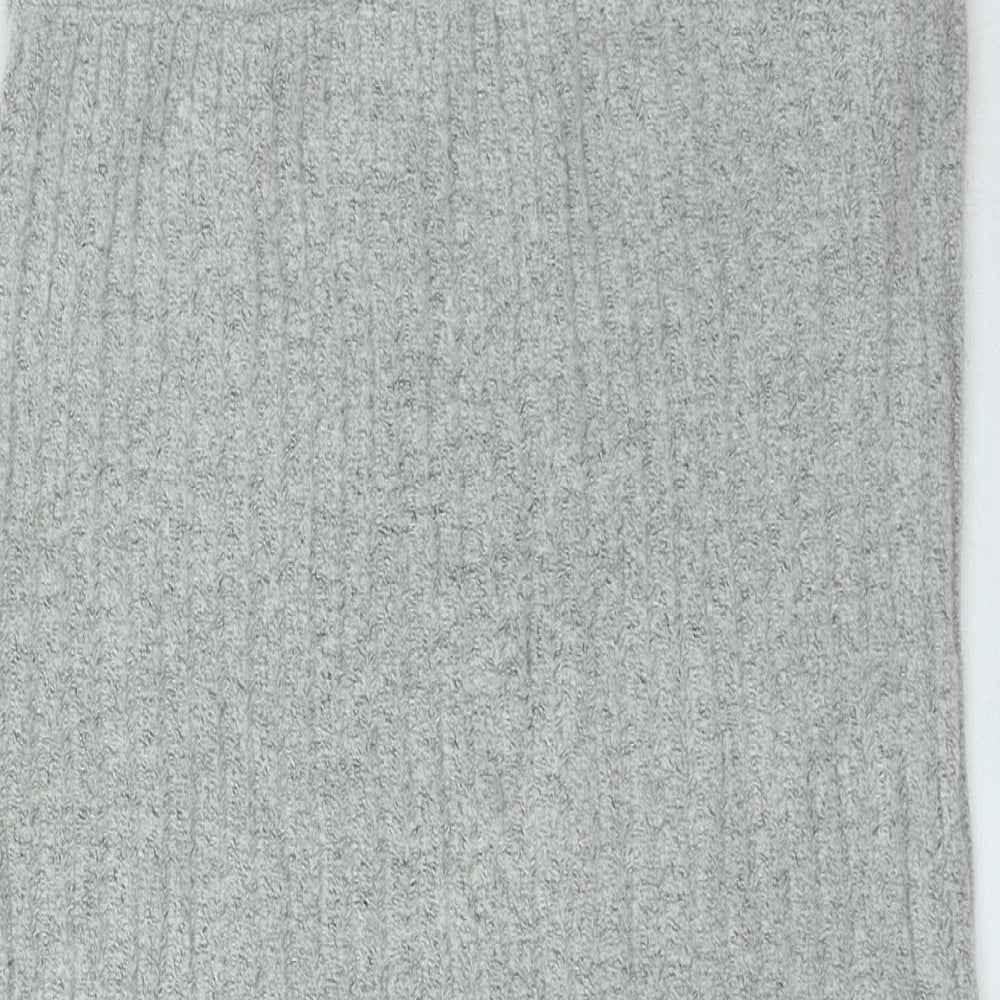 Brave Soul Womens Grey Acrylic A-Line Skirt Size M