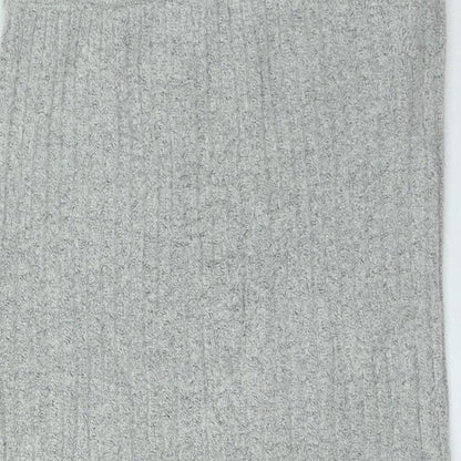 Brave Soul Womens Grey Acrylic A-Line Skirt Size M
