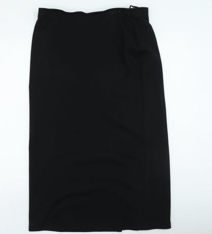 Classic Womens Black Polyester A-Line Skirt Size 32 in