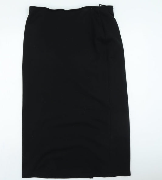 Classic Womens Black Polyester A-Line Skirt Size 32 in