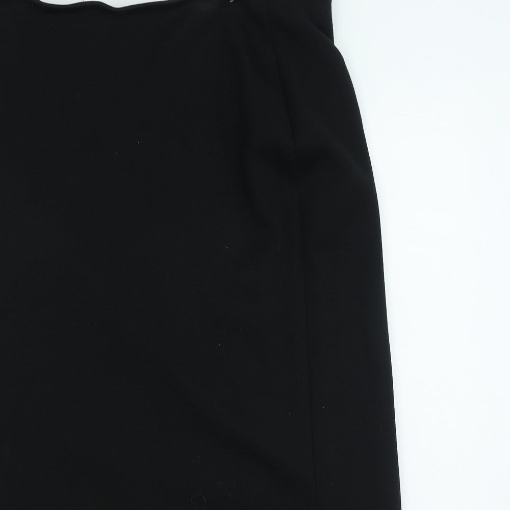 Classic Womens Black Polyester A-Line Skirt Size 32 in