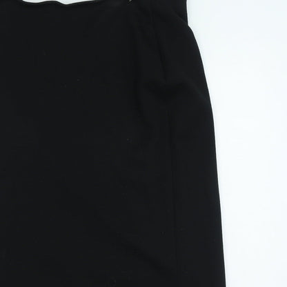 Classic Womens Black Polyester A-Line Skirt Size 32 in