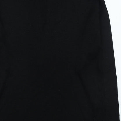 Today's Woman Womens Black V-Neck Acrylic Pullover Jumper Size L