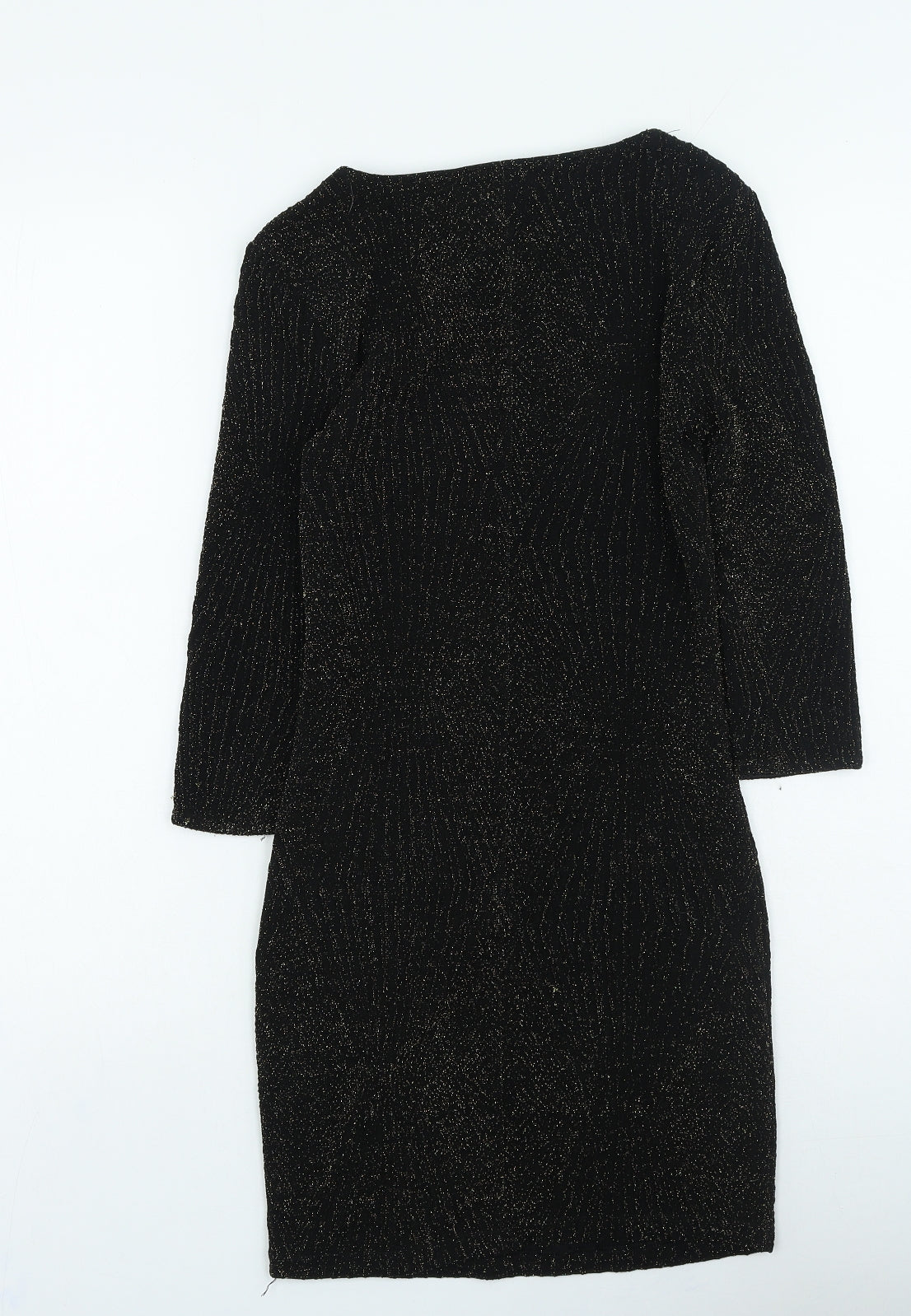 FOREVER 21 Womens Black Nylon Bodycon Size S Round Neck