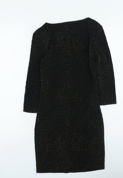 FOREVER 21 Womens Black Nylon Bodycon Size S Round Neck