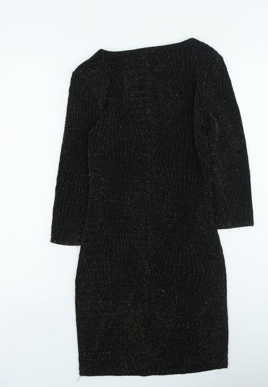 FOREVER 21 Womens Black Nylon Bodycon Size S Round Neck