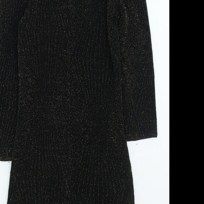 FOREVER 21 Womens Black Nylon Bodycon Size S Round Neck