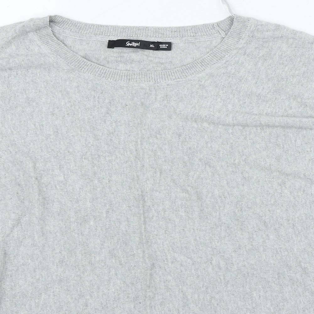 Sportsgirl Womens Grey Round Neck Cotton Pullover Jumper Size XL
