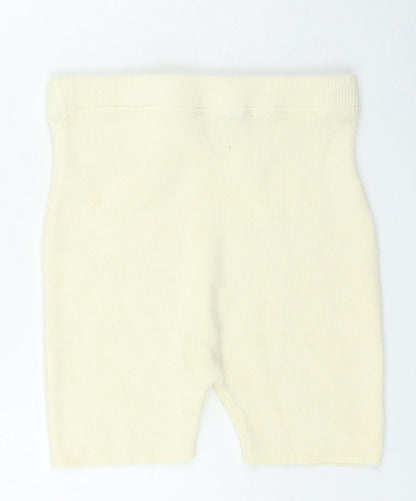 PRETTYLITTLETHING Womens Beige Viscose Sweat Shorts Size M L5 in Regular