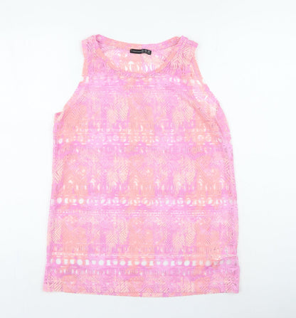 Primark Womens Multicoloured Geometric Viscose Camisole Tank Size 12 Round Neck