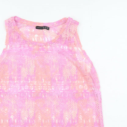 Primark Womens Multicoloured Geometric Viscose Camisole Tank Size 12 Round Neck