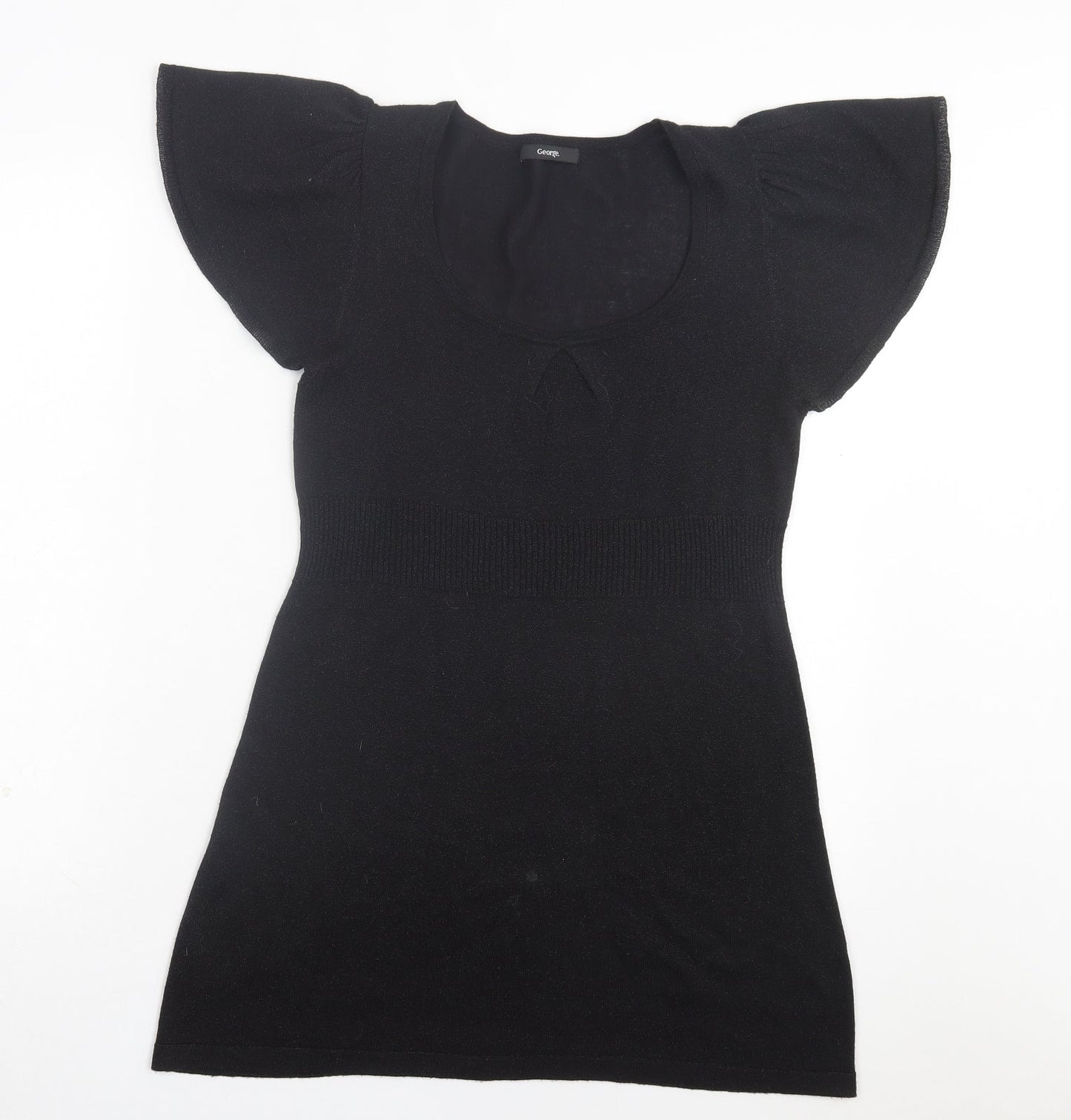 George Womens Black Acrylic A-Line Size 10 Scoop Neck Pullover