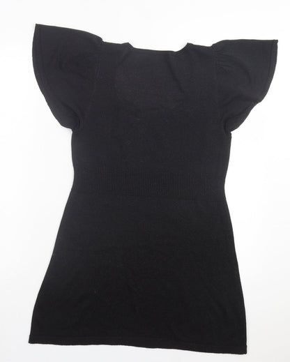 George Womens Black Acrylic A-Line Size 10 Scoop Neck Pullover