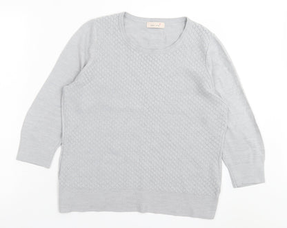 Womens UK Size 14 Per Una Grey Pullover Jumper