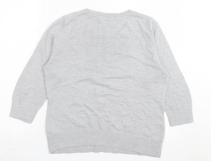 Womens UK Size 14 Per Una Grey Pullover Jumper