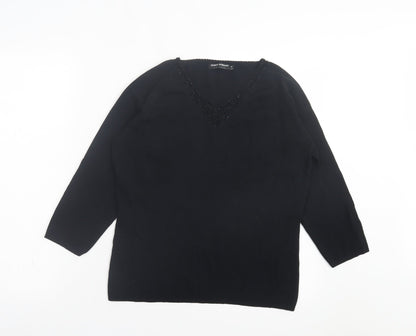Womens UK Size M Debbie Morgan Black Basic T-Shirt