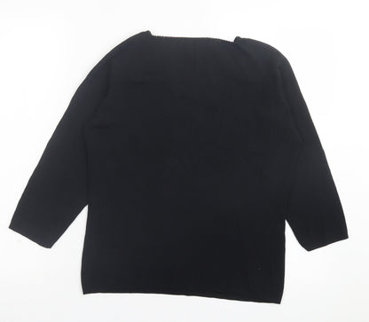 Womens UK Size M Debbie Morgan Black Basic T-Shirt