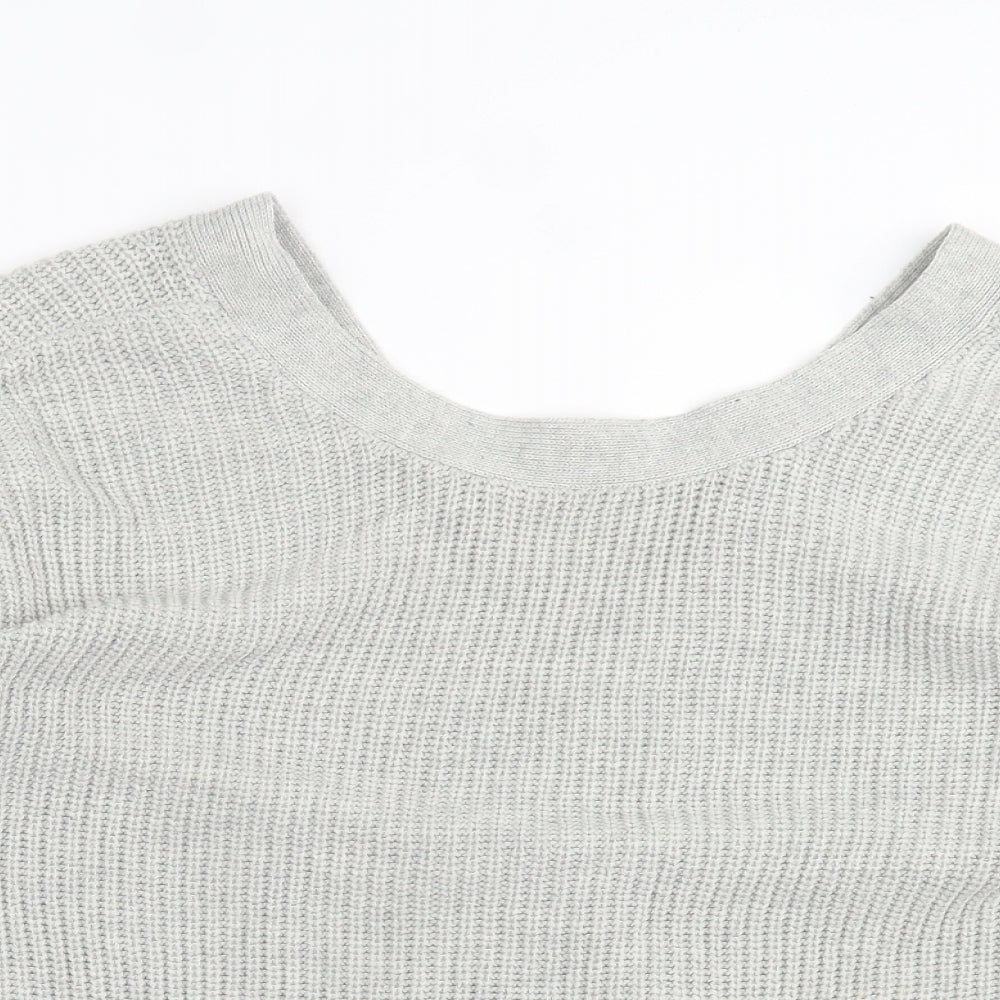 Primark Womens Grey Round Neck Acrylic Pullover Jumper Size XL