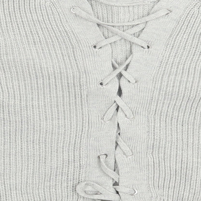 Primark Womens Grey Round Neck Acrylic Pullover Jumper Size XL