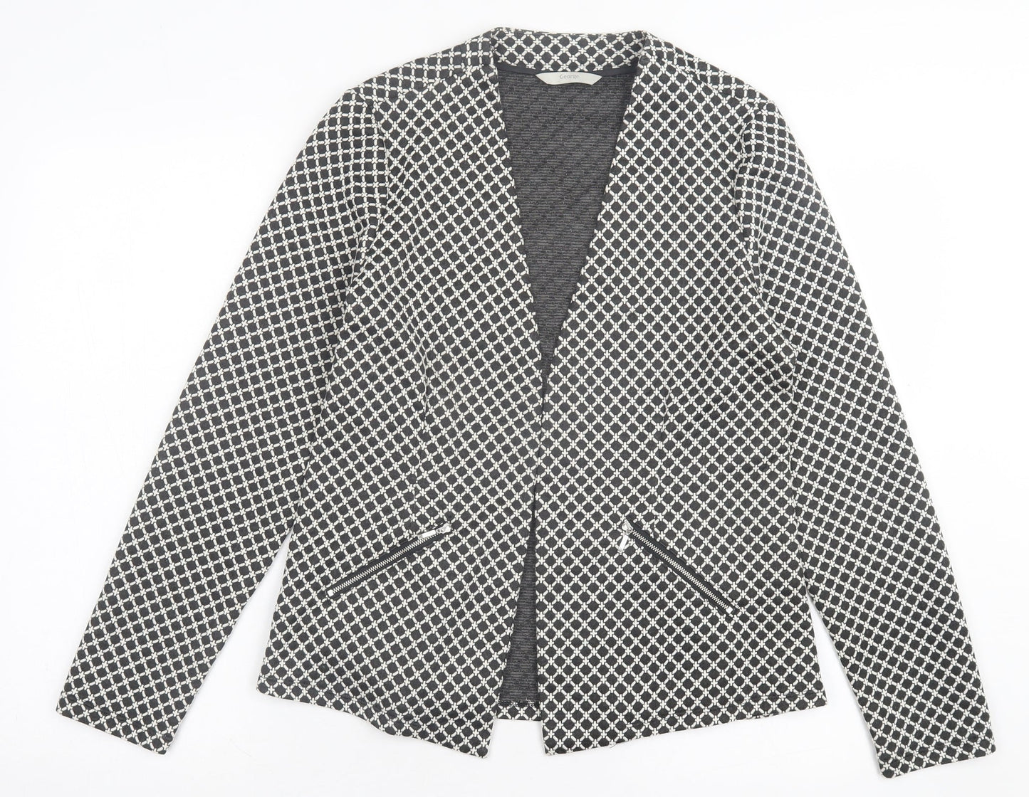 George Womens Black Geometric Jacket Size 14