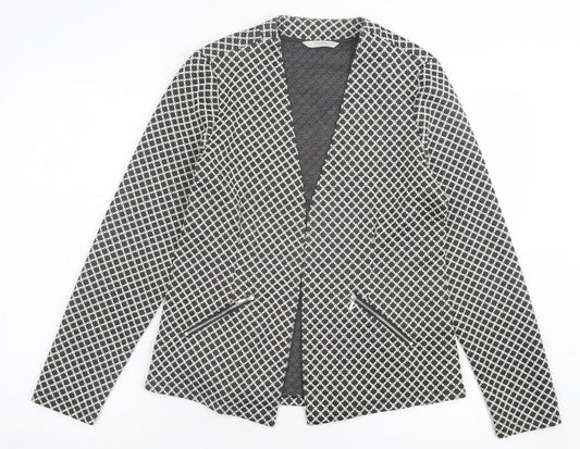 George Womens Black Geometric Jacket Size 14