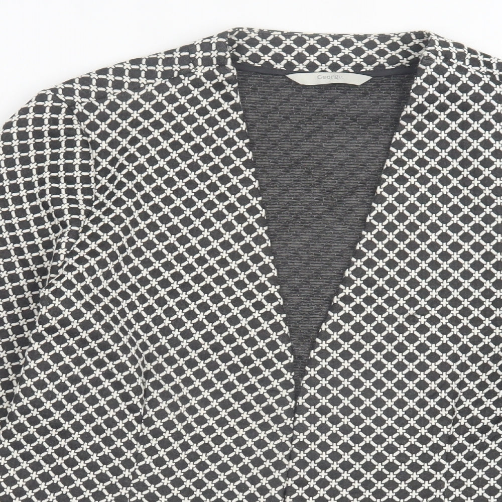 George Womens Black Geometric Jacket Size 14