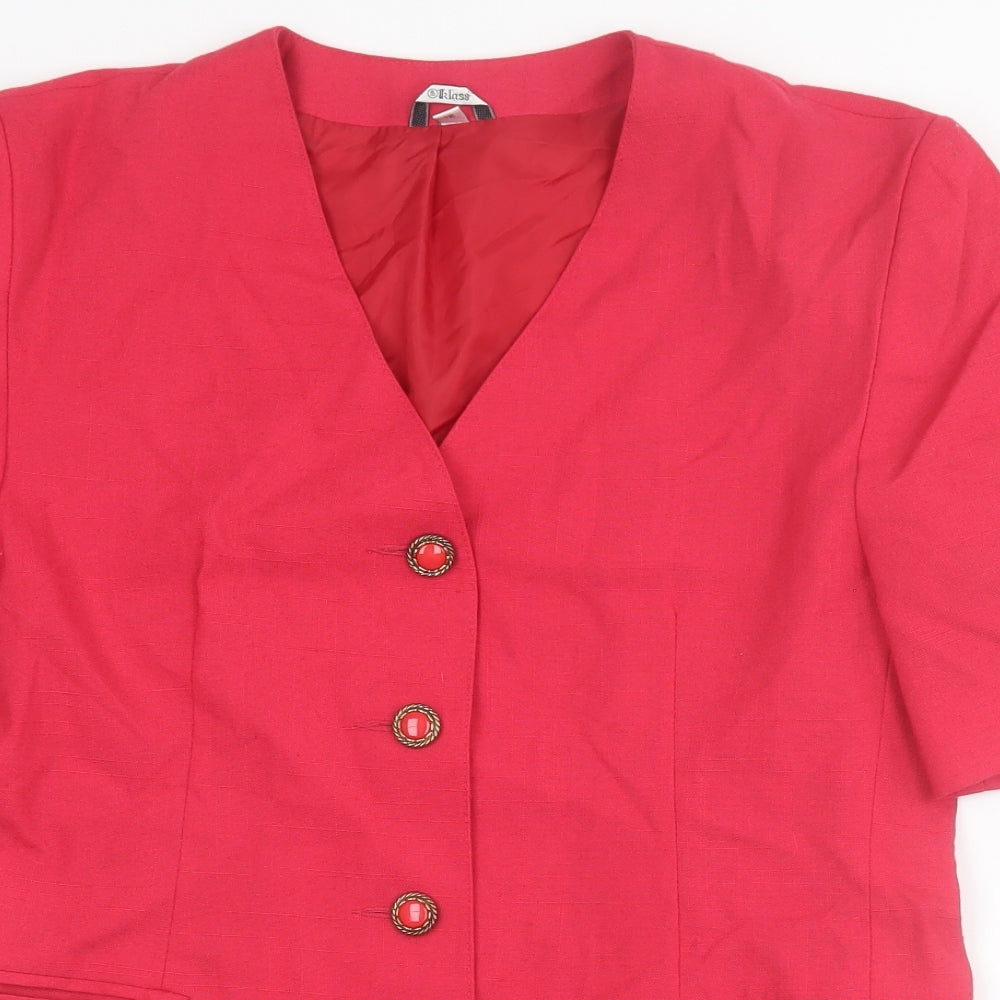 Klass Womens Pink Jacket Size 12 Button