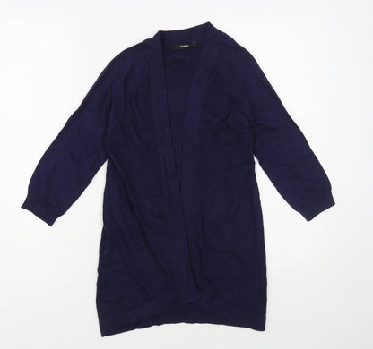 George Womens Blue V-Neck Nylon Cardigan Jumper Size 8