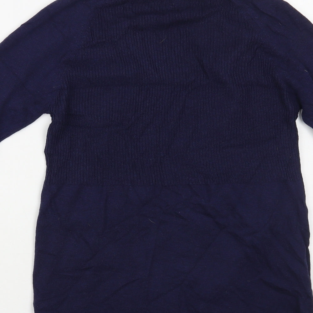 George Womens Blue V-Neck Nylon Cardigan Jumper Size 8