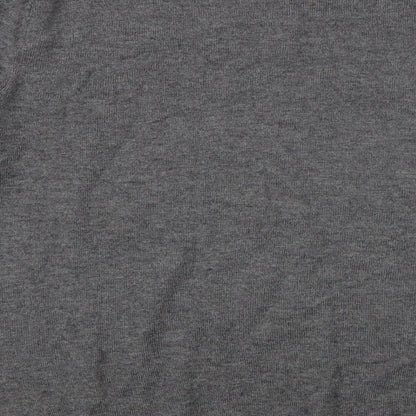 Avenue Mens Grey V-Neck Acrylic Pullover Jumper Size M