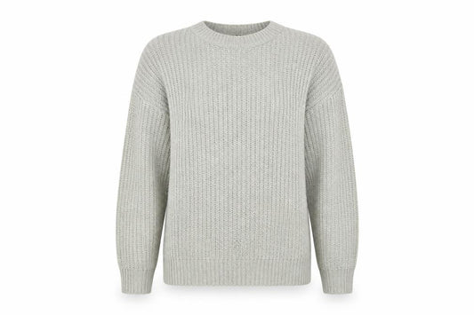 New Look Womens Grey Crew Neck Acrylic Pullover Jumper Size M