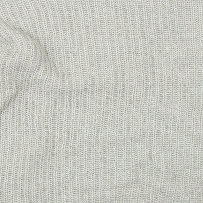 New Look Womens Grey Crew Neck Acrylic Pullover Jumper Size M