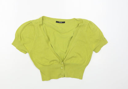 George Womens Green V-Neck Cotton Shrug Jumper Size 10
