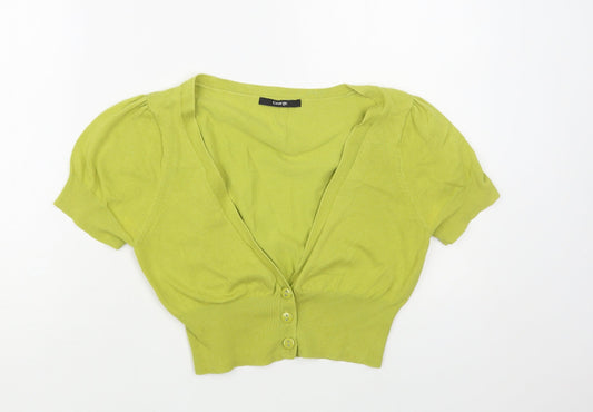 George Womens Green V-Neck Cotton Shrug Jumper Size 10