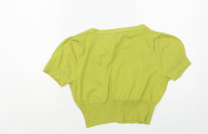 George Womens Green V-Neck Cotton Shrug Jumper Size 10