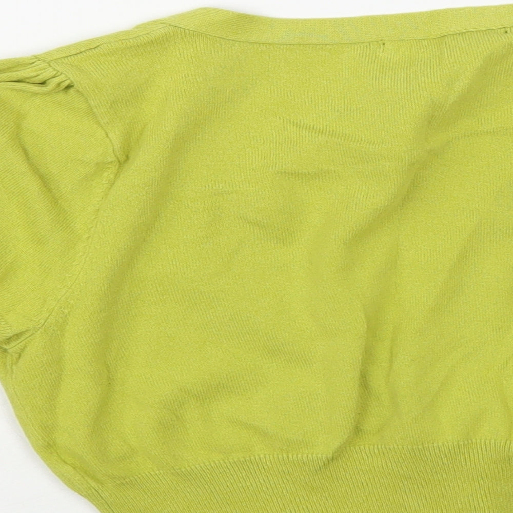 George Womens Green V-Neck Cotton Shrug Jumper Size 10