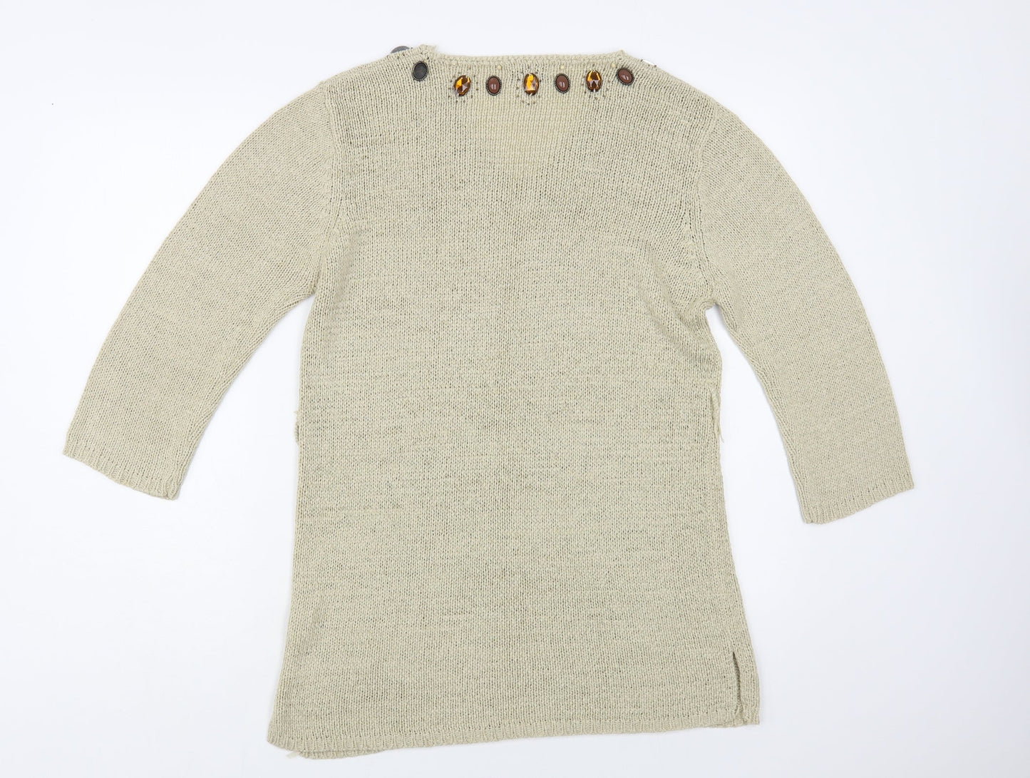 Womens UK Size M Ann Marie Beige Tunic Jumper