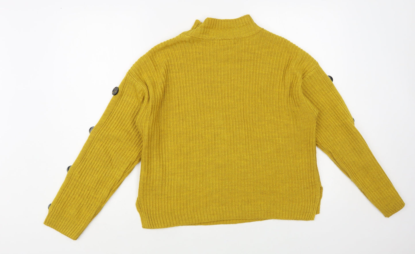 Primark Womens Yellow Mock Neck Acrylic Pullover Jumper Size M