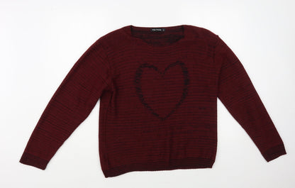 Womens UK Size M Mia Moda Red Pullover Jumper