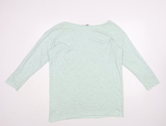 H&M Womens Green Cotton Pullover Sweatshirt Size M Pullover