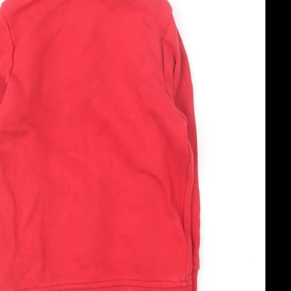 United Colors of Benetton Boys Red Cotton Full Zip Sweatshirt Size 2 Years Zip