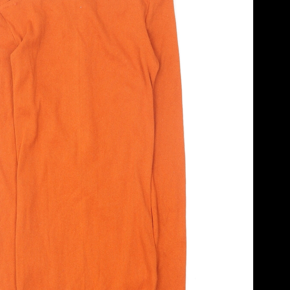 Lalita Womens Orange Cotton Bodysuit One-Piece Size 10 Snap