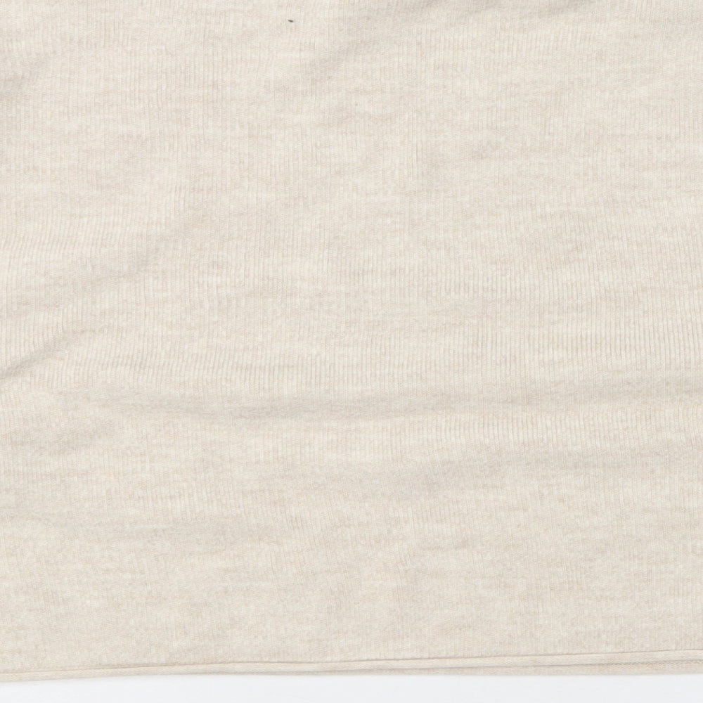 STB Women Womens Beige Round Neck Acrylic Pullover Jumper Size S