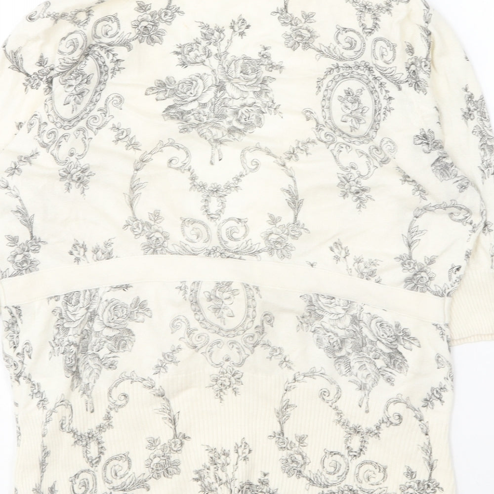 Womens UK Size 12 Oasis Ivory Cardigan Jumper