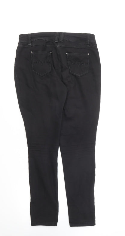 George Womens Black Cotton Skinny Jeans Size 10 L25 in Regular