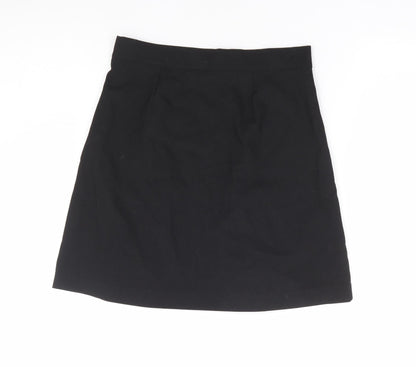 NEXT Girls Black Polyester A-Line Skirt Size 11 Years Regular Zip - Schoolwear