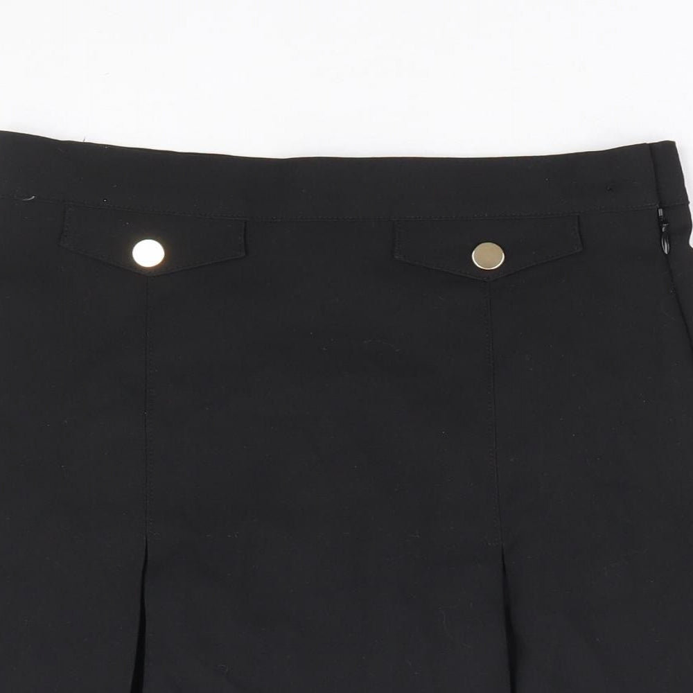 NEXT Girls Black Polyester A-Line Skirt Size 11 Years Regular Zip - Schoolwear