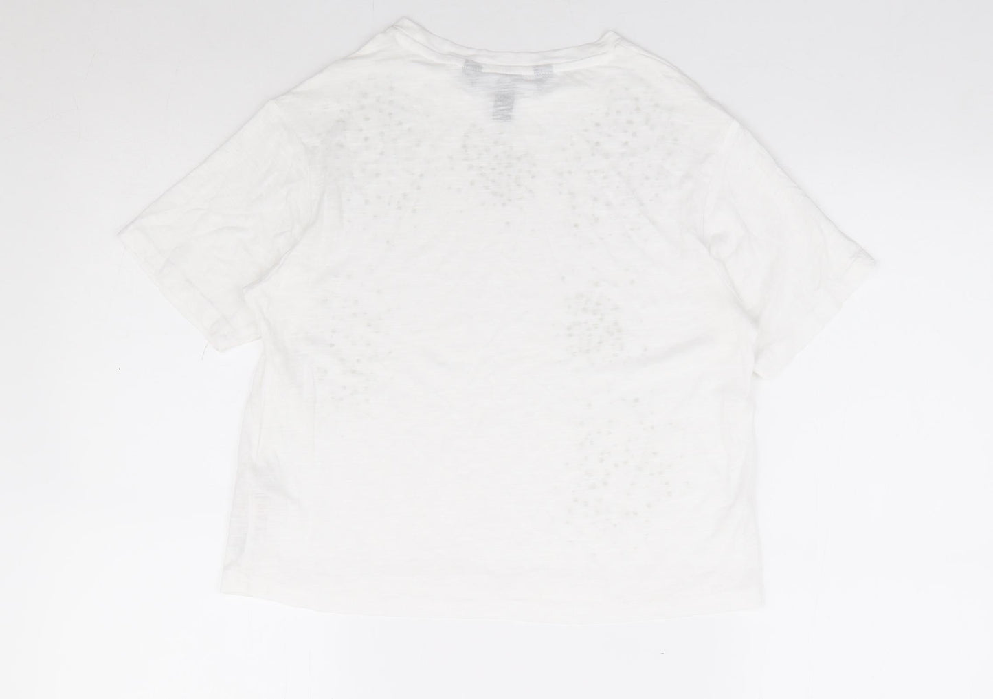 New Look Girls Ivory Cotton Jersey T-Shirt Size 12-13 Years Round Neck Pullover